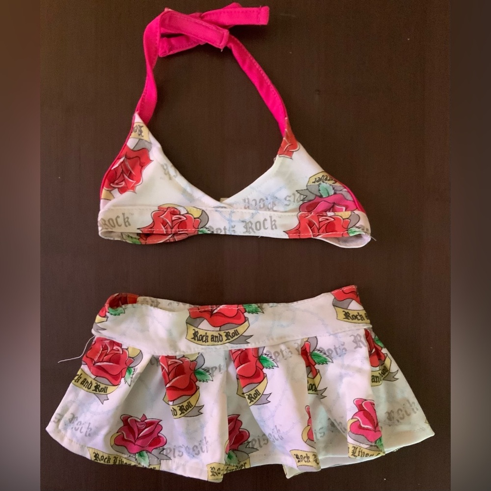 Rose print dog bikini